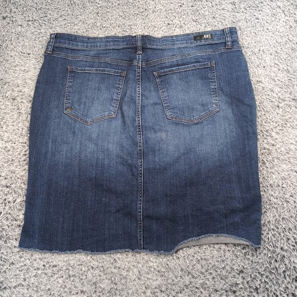 Kut from the Kloth Dresses & Skirts - Kut From The Kloth Skirt Women 18W Blue Denim Distressed Hem Casual Mini Stretch